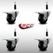 Service Caster 3'' SS Soft Rubber Swivel 7/8'' Expanding Stem Caster Set Total Lock Brake, 4PK SCC-SSEXTTL20S314-SRS-78-4 - alternate 2